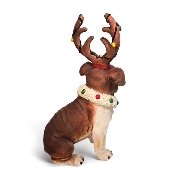 Cracker Barrel Mingle Jingle Holiday Bulldog Reindeer statue (24 inches) - Picture 5 of 9